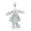 Jellycat Bashful Silver Bunny Bag Charm 13cm 5 inches