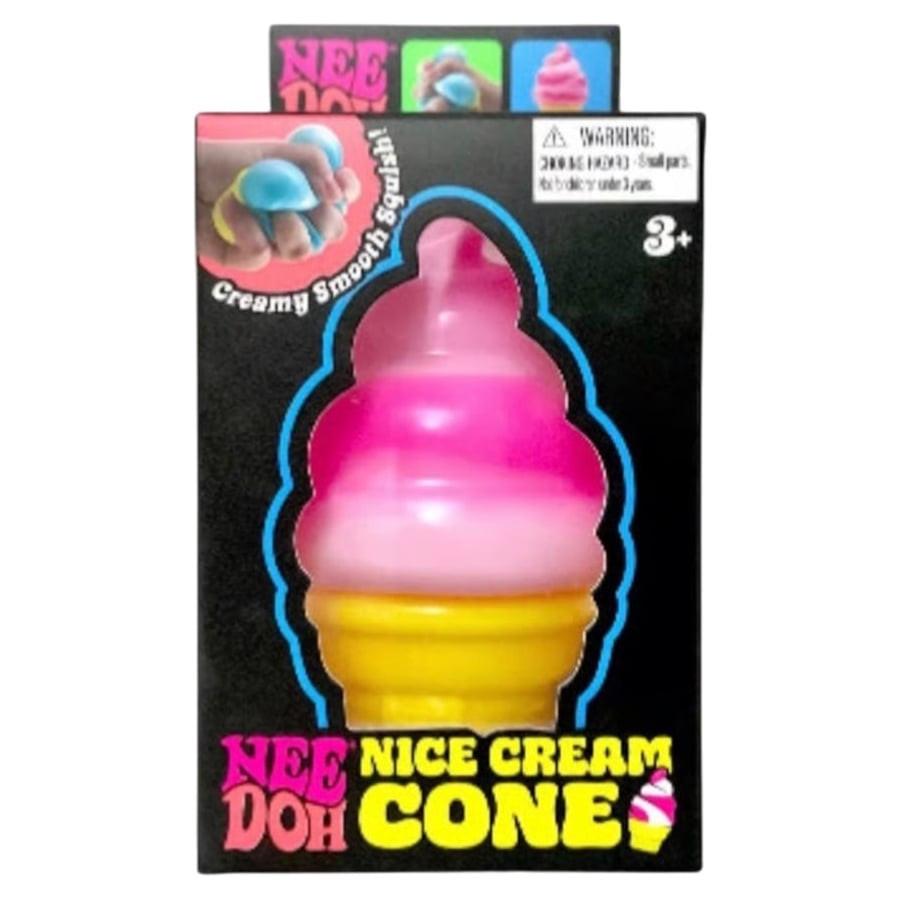 NeeDoh Nice Cream Cone Sensory Squeeze Toy 9cm 3.5inches Pink