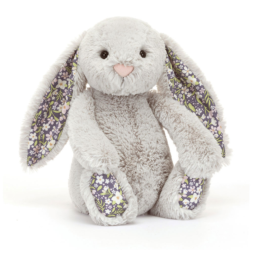 Jellycat Blossom Silver Bunny Bloom Medium Soft Stuffed Plush 31cm 12.2inches