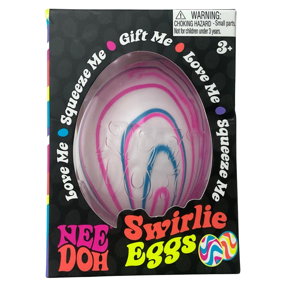 NeeDoh Swirlie Egg Sensory Squeeze Toy 6.35cm 2.5inches Blue
