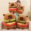 Cute Capybara Hamburger Soft Stuffed Plush Multiple Sizes