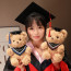 Fluffy Graduation Bear with Congrats Scarf Soft Stuffed Plush 23cm 9 inches Yellow Blue Pink Red