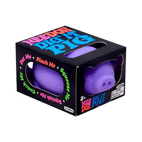 NeeDoh Dig It Pig Sensory Squeeze Toy 7.62cm 3inches Purple