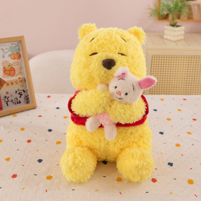 Winnie Pooh Holding Piglet Soft Stuffed Plush Multiple Sizes