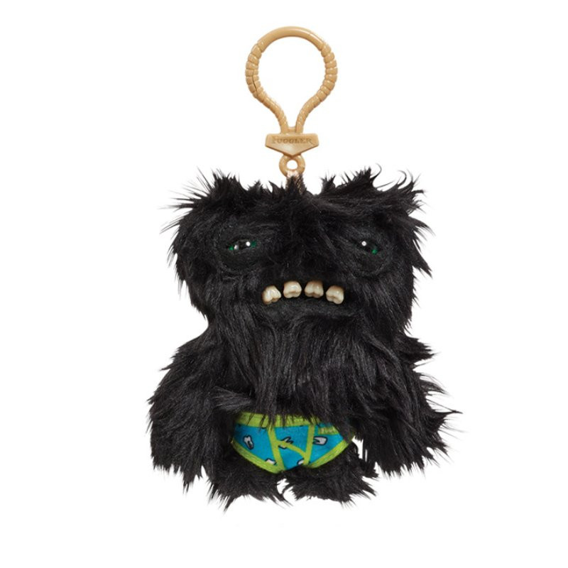 Zuru Fuggler Wave 4 Wide Eyed Weirdo Black Underwear Plush Keyring Keychain 12cm 4.7inches
