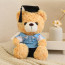 Light Brown Graduation Bear in Polo Shirt Soft Stuffed Plush 23cm 9 inches Blue Pink Orange Yellow Green