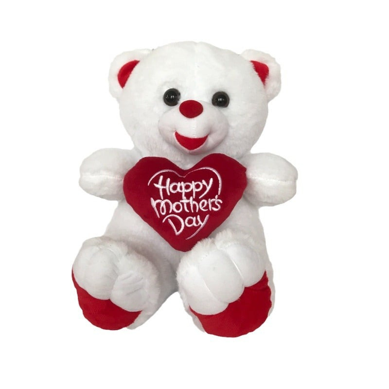 Mother's Day Bear Soft Stuffed Plush White
