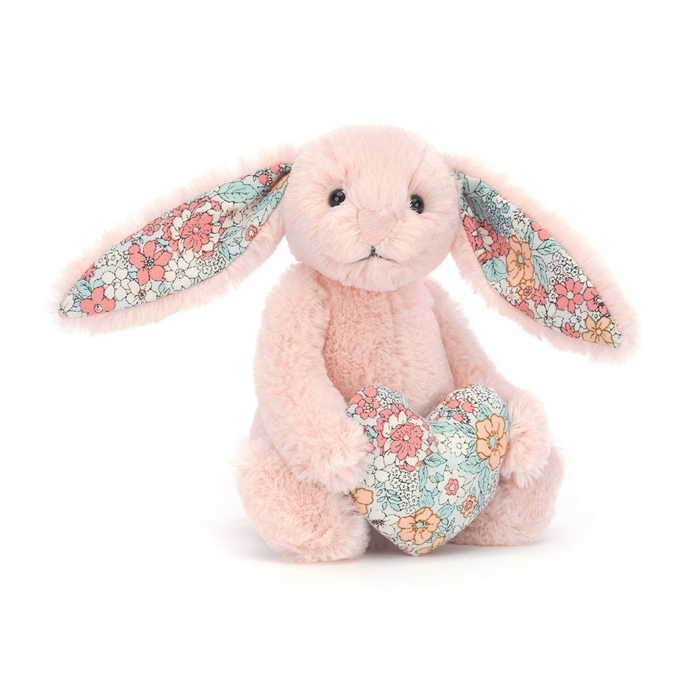 Jellycat Blush Blossom Heart Bunny Soft Stuffed Plush 15cm 5.9inches
