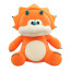 Cute Grumpy Triceratops Orange Dinosaur Soft Stuffed Plush Multiple Sizes